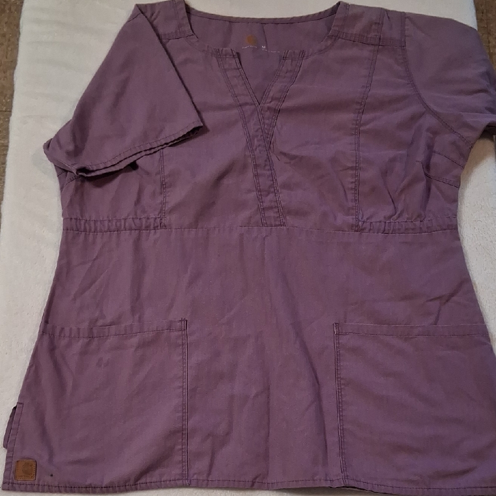 Carharrt Women's Purple  Scrub Top